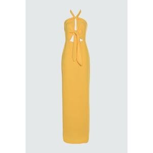 Trendyol Yellow Neck Detailed Evening Dress & Graduation Gown