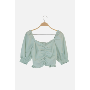 Trendyol Mint Gathered Detailed Blouse