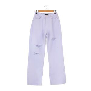 Trendyol Lilac Ripped Detailed High Waist Wide Leg Jeans