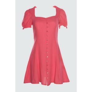 Trendyol Fuchsia Button Detailed Beach Dress