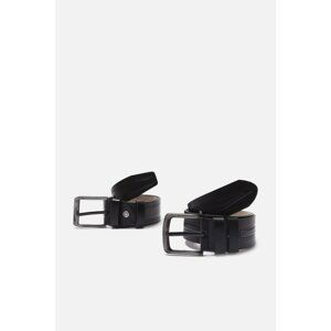 Trendyol Black Men's 2-Piece Faux Leather Belt