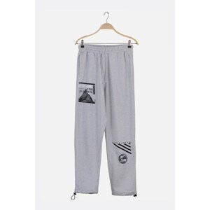 Trendyol Gray Men's Regular Fit Printed Sweatpants