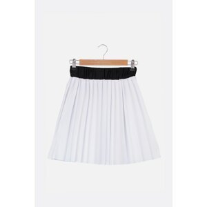 Trendyol White Pleated Knit Skirt