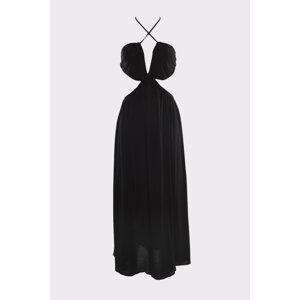 Trendyol Black Cut-Out Detailed Viscose Beach Dress