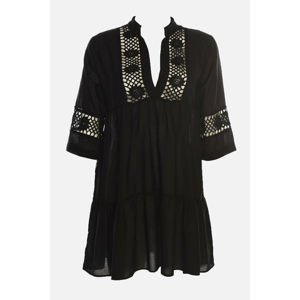Trendyol Beige Mini Woven Lace Detailed 100% Cotton Beach Dress