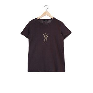 Trendyol Brown Embroidered Basic Knitted T-Shirt