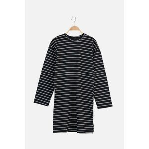 Trendyol Black Striped Knitted Tunic T-shirt