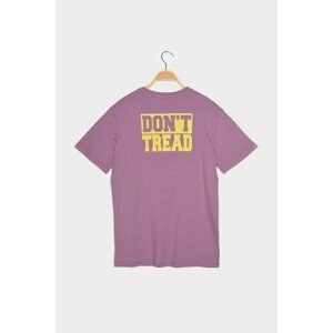 Trendyol Purple Men's Regular Fit Crew Neck Short Sleeve Printed T-Shirt