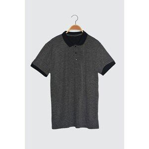 Trendyol Anthracite Men's Regular Fit Textured Short Sleeve Polo Neck T-shirt