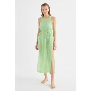 Trendyol Mint Deep-Slit Knitted Beach Dress