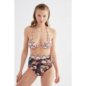 Trendyol Colorful Submarine Pattern Triangle Bikini Top