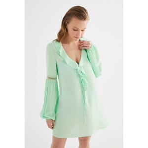 Trendyol Mint Tied Detailed Viscose Beach Dress