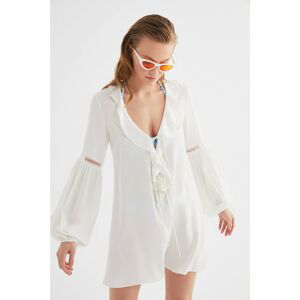 Trendyol Ecru Lacing Detailed Viscose Beach Dress