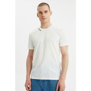 Trendyol White Men's Regular Fit Short Sleeve Embroidery Detailed Collar T-Shirt