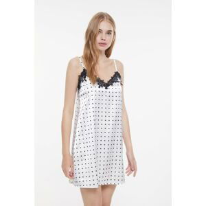 Trendyol White Polka Dots Satin Nightgown