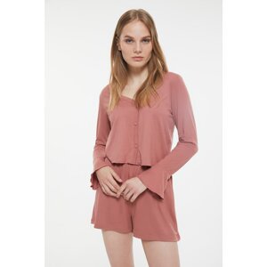 Trendyol Dried Rose Knitted Pajamas Set