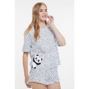 Trendyol Panda Printed Knitted Pajamas Set