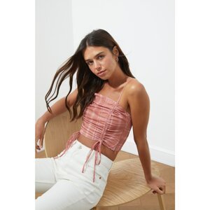 Trendyol Pink Gathered Tulle Knitted Blouse