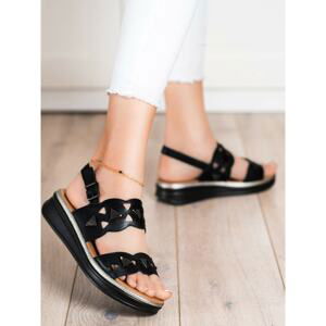 BLACK SANDALS ON SERGIO LEONE PLATFORM