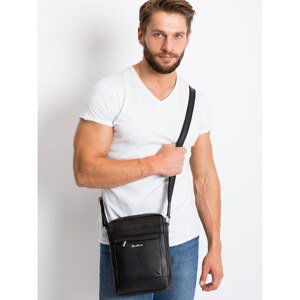 Men´s black leather shoulder bag