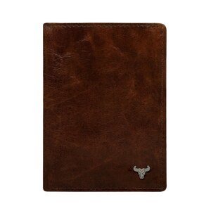 Men´s vertical wallet made of genuine brown leather