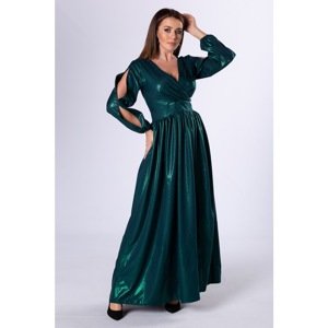 maxi dress with an envelope neckline and slits on the sleeves