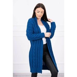 Sweater Cardigan with braid weave mauve-blue