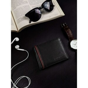 BADURA black leather wallet for men