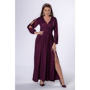 maxi dress with an envelope neckline and slits on the sleeves