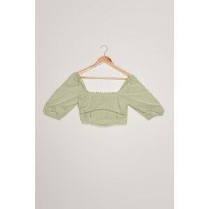 Trendyol Light Green Stripe Detailed Blouse