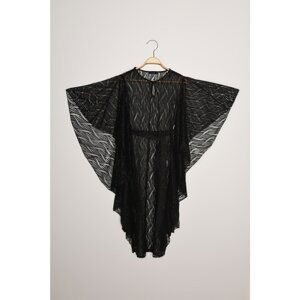 Trendyol Black Lace Detailed Waist Belted Beach Dress