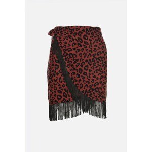 Trendyol Colorful Leopard Patterned Tassel Detailed Skirt