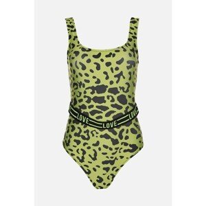 Trendyol Green Leopard Patterned Belt Detailed Swimsuit