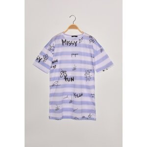 Trendyol White Lettered Knitted Tunic