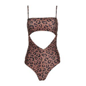 Trendyol Brown Leopard Pattern Cut-Out Detailed Swimsuit