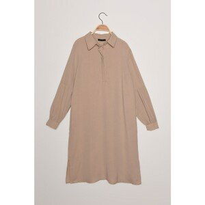 Trendyol Brown Shirt Collar Tunic