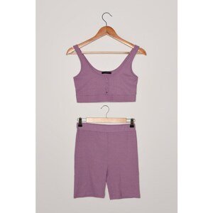 Trendyol Lilac Tights Crop Pajamas Set