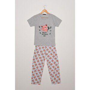 Trendyol Multi Color Printed Knitted Pajamas Set