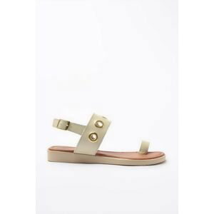 Trendyol Beige Genuine Leather Women Sandals