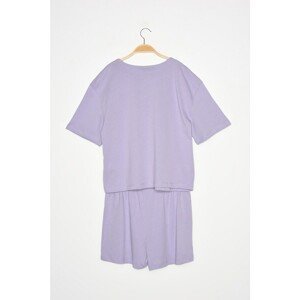 Trendyol Lilac Printed Pajamas Set