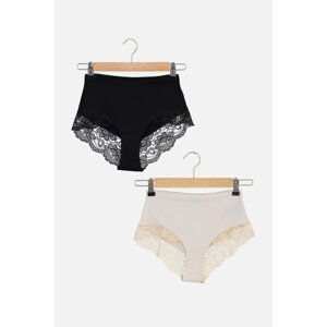 Trendyol Black-Skin 2-Pack Lace Panty