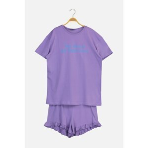 Trendyol Purple Print Detail Pajamas Set