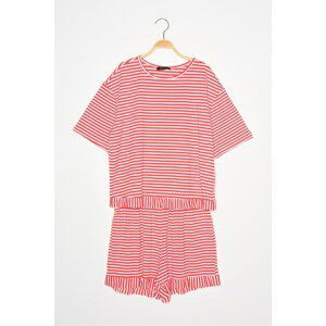 Trendyol Peach Striped Pajamas Set