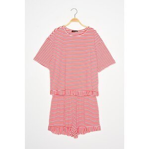 Trendyol Peach Striped Pajamas Set