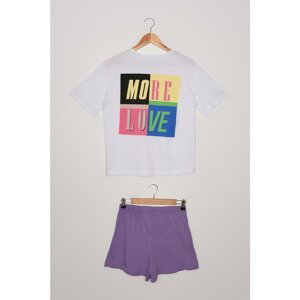Trendyol Lilac Printed Pajamas Set