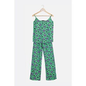 Trendyol Green Panda Pajamas Set
