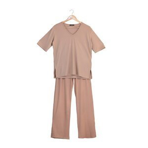 Trendyol Mink Camisole Knitted Pajamas Set