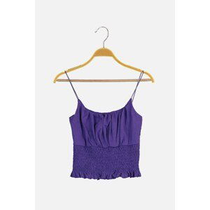 Trendyol Purple Gipel Crop Knitted Blouse