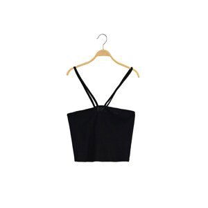 Trendyol Black Strappy Knitted Blouse