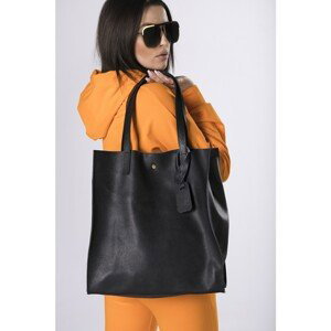 leather handbag with a tassel